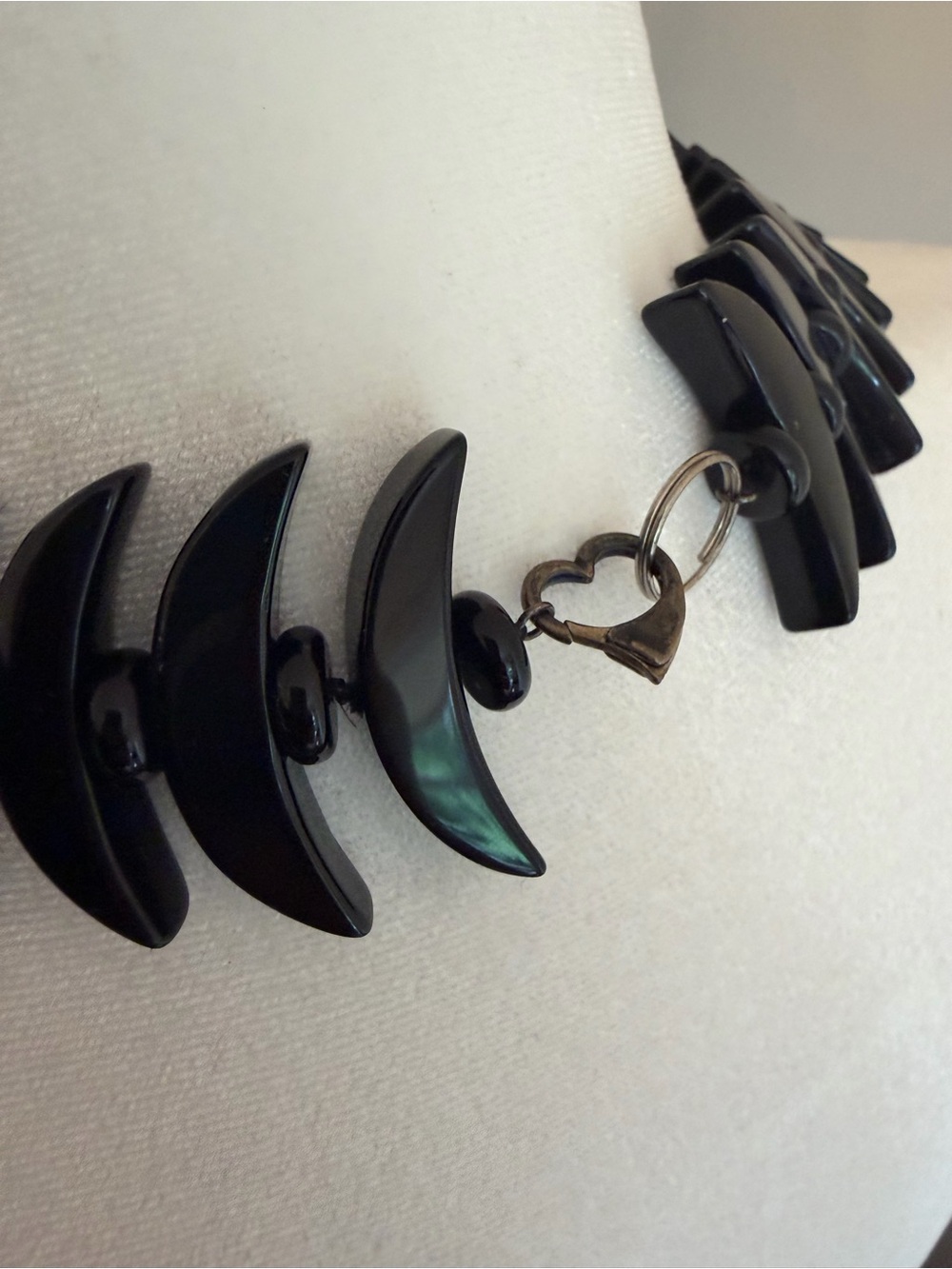 Handmade Black Stone Bead Statement Necklace - Picture 3 of 3